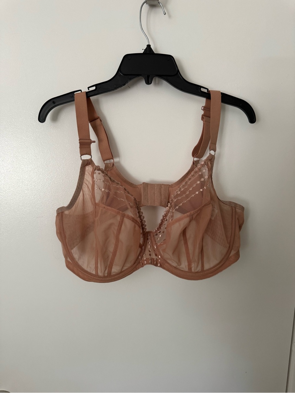 Elomi Sheer Mesh Underwire Bra in Nude/Rose Size 40G